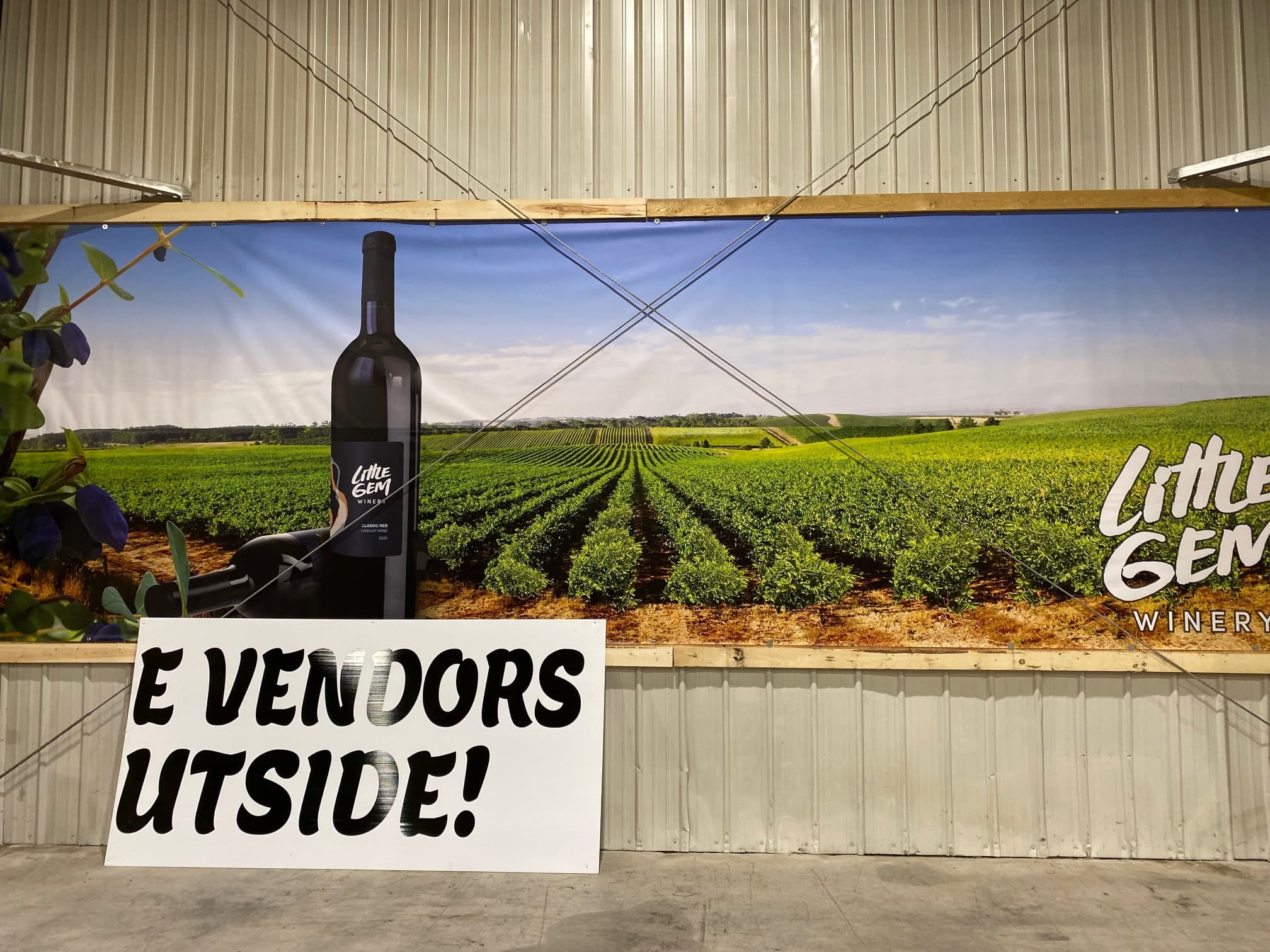 Wall-size vineyard banner